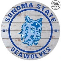 Sonoma State Seawolves 20'' x 20'' Indoor/Outdoor Weathered Circle Sign