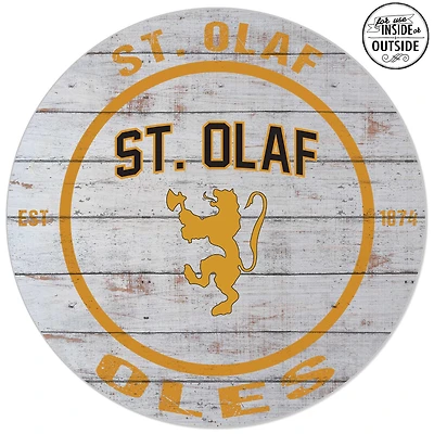 St. Olaf Oles 20'' x 20'' Indoor/Outdoor Weathered Circle Sign