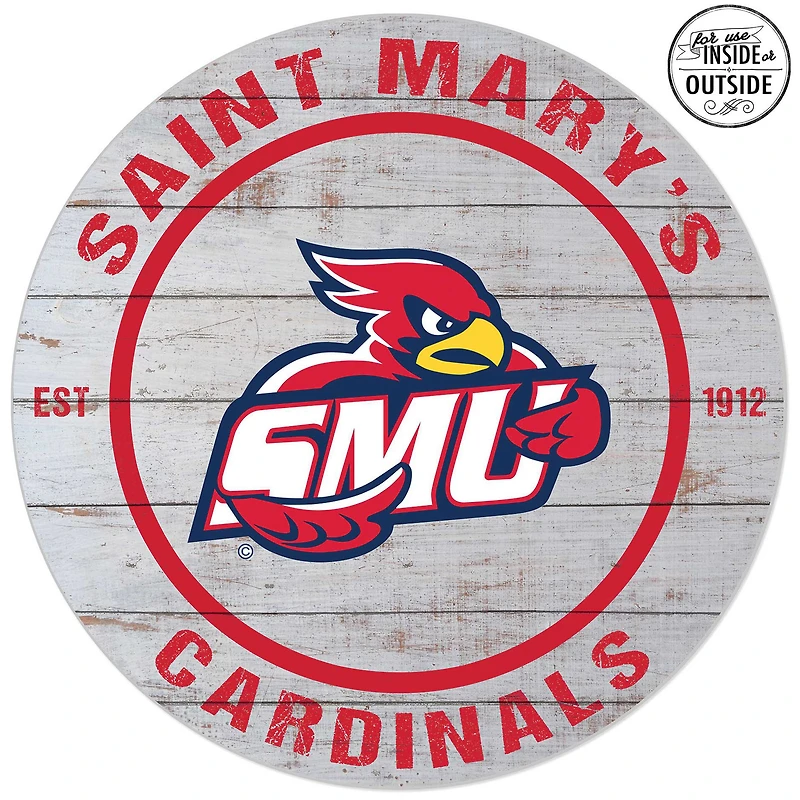 St. Mary's Cardinals 20'' x 20'' Indoor/Outdoor Weathered Circle Sign
