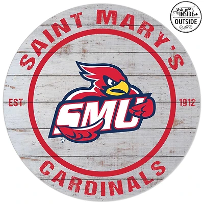 St. Mary's Cardinals 20'' x 20'' Indoor/Outdoor Weathered Circle Sign
