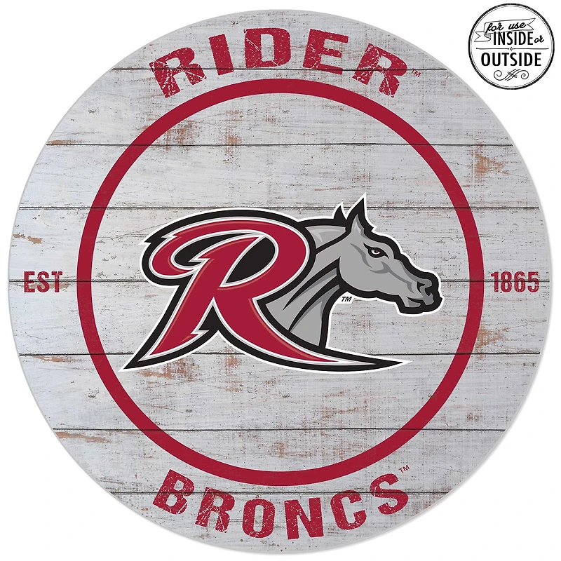 Rider Broncs 20'' x 20'' Indoor/Outdoor Weathered Circle Sign