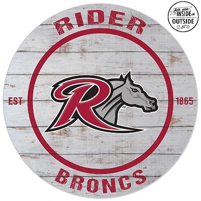 Rider Broncs 20'' x 20'' Indoor/Outdoor Weathered Circle Sign