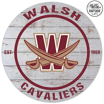Walsh Cavaliers 20'' x 20'' Indoor/Outdoor Weathered Circle Sign