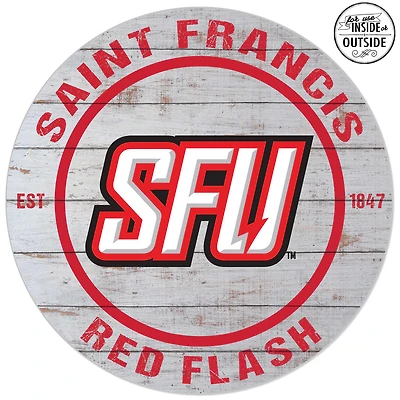 Saint Francis Red Flash 20'' x 20'' Indoor/Outdoor Weathered Circle Sign