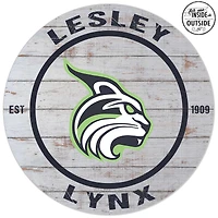Lesley Lynx 20'' x 20'' Indoor/Outdoor Weathered Circle Sign