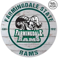 SUNY Farmingdale State Rams 20'' x 20'' Indoor/Outdoor Weathered Circle Sign