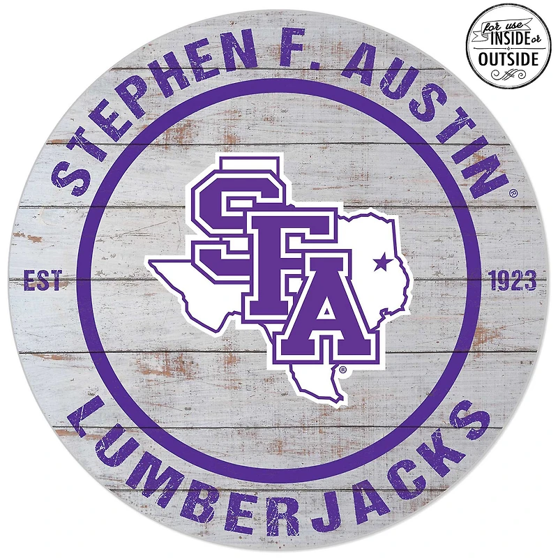 Stephen F Austin Lumberjacks 20'' x 20'' Indoor/Outdoor Weathered Circle Sign