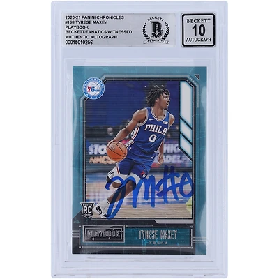 Tyrese Maxey Philadelphia 76ers Autographed 2020-21 Panini Chronicles Paybook #168 Beckett Fanatics Witnessed Authenticated 10 Rookie Card