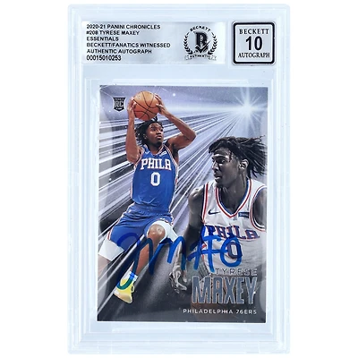 Tyrese Maxey Philadelphia 76ers Autographed 2020-21 Panini Chronicles #208 Beckett Fanatics Witnessed Authenticated 10 Rookie Card