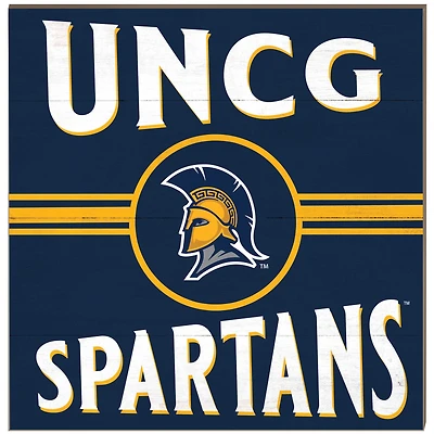 UNCG Spartans 10" x 10" Retro Team Sign