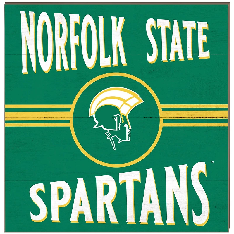 Norfolk State Spartans 10" x 10" Retro Team Sign
