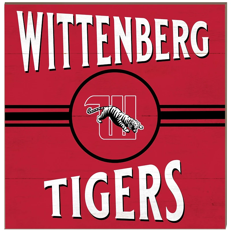 Wittenberg University Tigers 10" x 10" Retro Team Sign