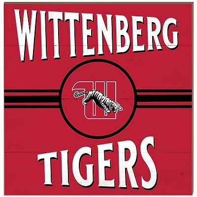 Wittenberg University Tigers 10" x 10" Retro Team Sign