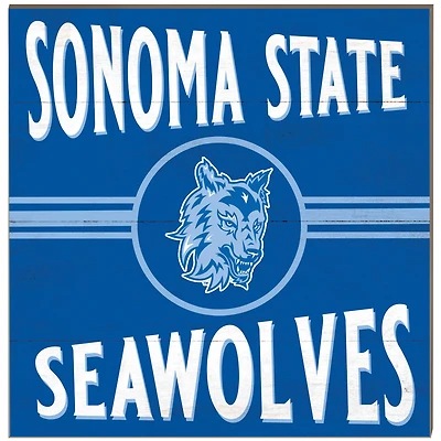 Sonoma State Seawolves 10" x 10" Retro Team Sign
