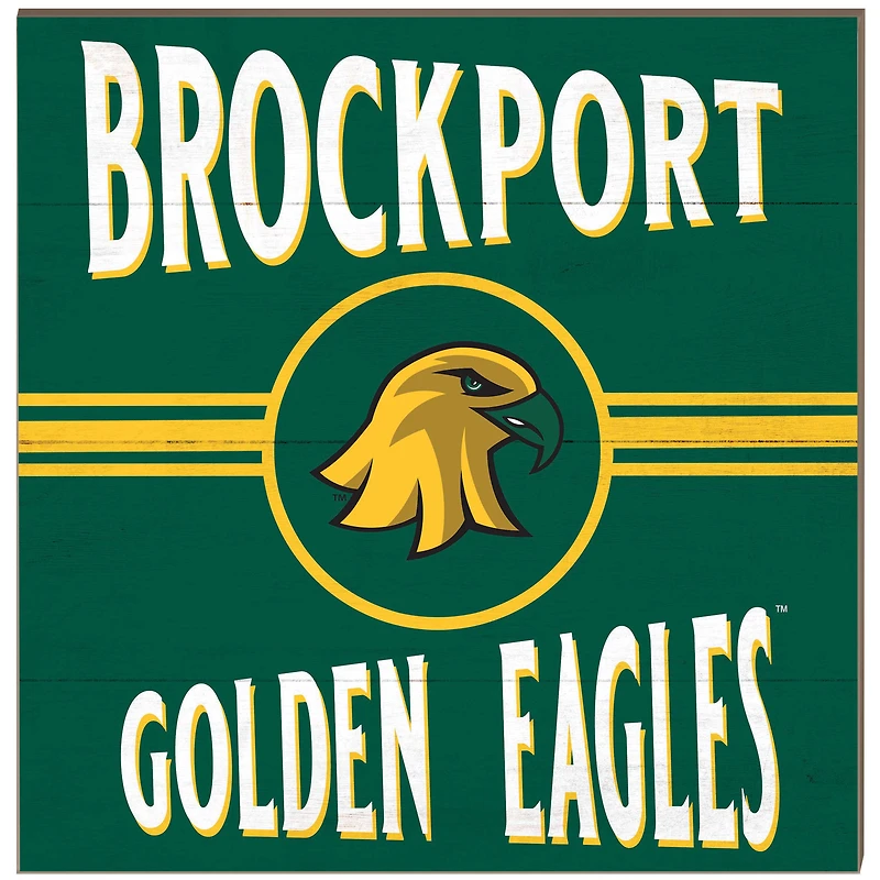 SUNY Brockport Golden Eagles 10" x 10" Retro Team Sign