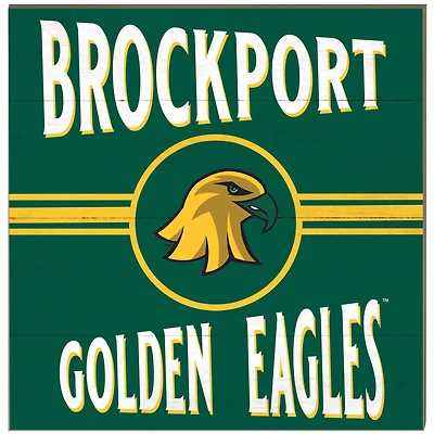 SUNY Brockport Golden Eagles 10" x 10" Retro Team Sign