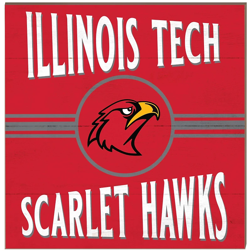 Illinois Tech Scarlet Hawks 10" x 10" Retro Team Sign