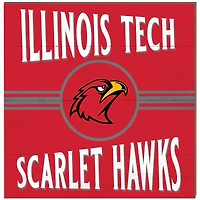 Illinois Tech Scarlet Hawks 10" x 10" Retro Team Sign
