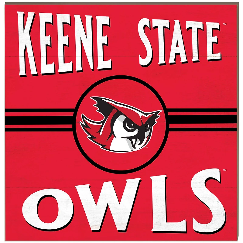 Keene State Owls 10" x 10" Retro Team Sign