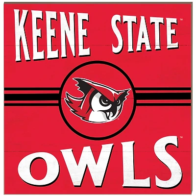 Keene State Owls 10" x 10" Retro Team Sign