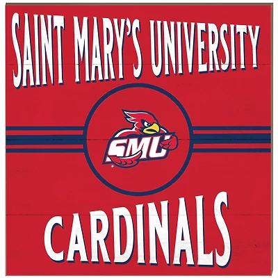 St. Mary's Cardinals 10" x 10" Retro Team Sign