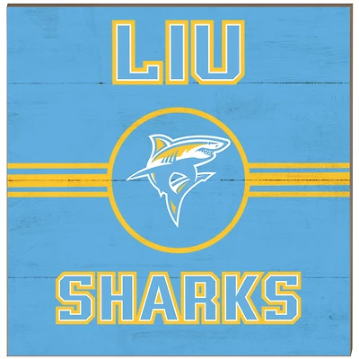 LIU Sharks 10" x 10" Retro Team Sign