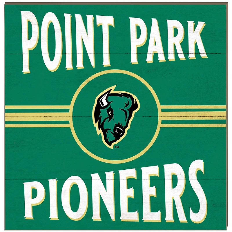 Point Park Pioneers 10" x 10" Retro Team Sign