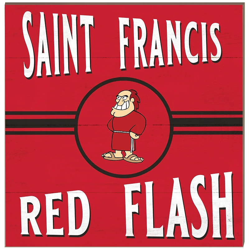 Saint Francis Red Flash 10" x 10" Retro Team Sign