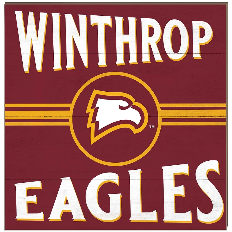 Winthrop Eagles 10" x 10" Retro Team Sign