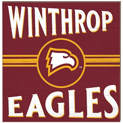 Winthrop Eagles 10" x 10" Retro Team Sign