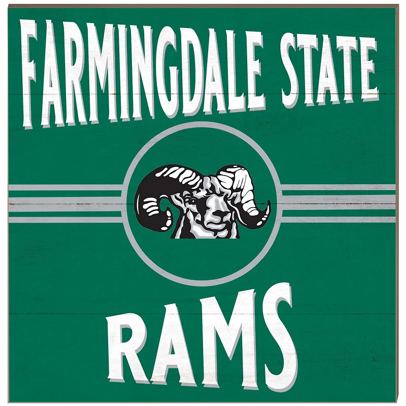 SUNY Farmingdale State Rams 10" x 10" Retro Team Sign