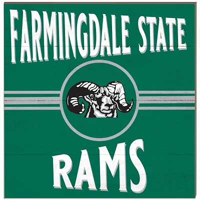 SUNY Farmingdale State Rams 10" x 10" Retro Team Sign