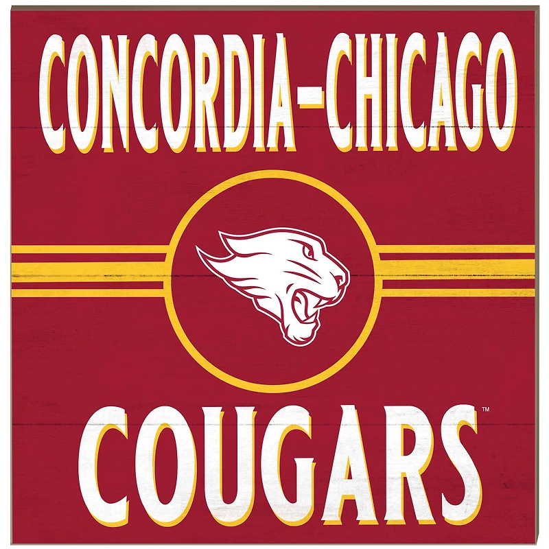 Concordia University (IL) Cougars 10" x 10" Retro Team Sign