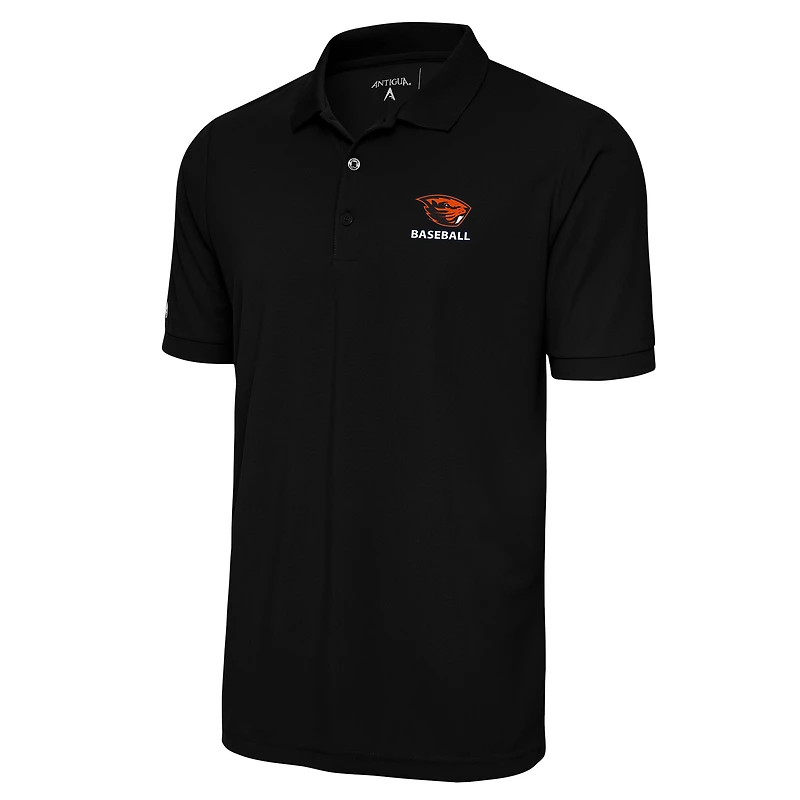 Men's Antigua Black Oregon State Beavers Baseball Legacy Pique Polo