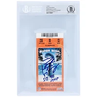 Peyton Manning Indianapolis Colts Autographed Orange Ticket with "SB 41 MVP" Inscription - Beckett/Fanatics Graded 10
