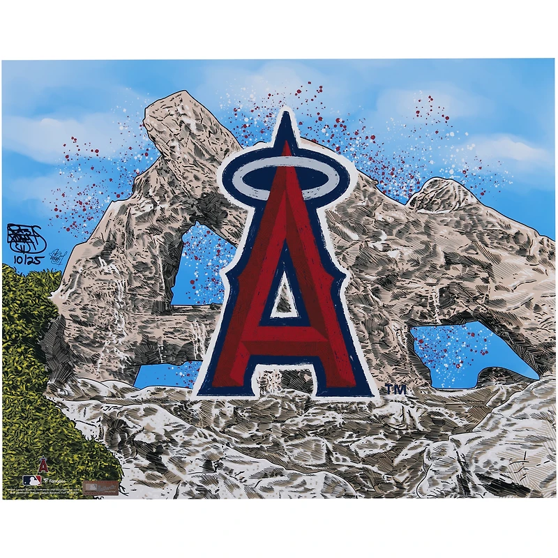 Los Angeles Angels 16" x 20" Photo Print - Designed and Signed by Artist Maz Adams - Limited Edition of 25