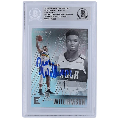 Zion Williamson New Orleans Pelicans Autographed 2019-20 Panini Chronicles Essentials #210 Beckett Fanatics Witnessed Authenticated Rookie Card