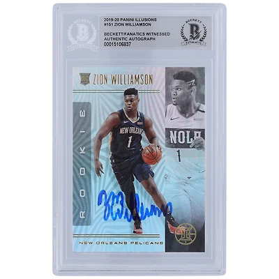 Zion Williamson New Orleans Pelicans Autographed 2019-20 Panini Illusions #151 Beckett Fanatics Witnessed Authenticated Rookie Card