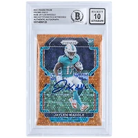 Jaylen Waddle Miami Dolphins Autographed 2021 Panini Prizm Orange Disco #338 Beckett Fanatics Witnessed Authenticated 10 Rookie Card