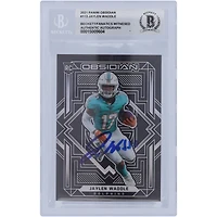 Jaylen Waddle Miami Dolphins Autographed 2021 Panini Obsidian #113 Beckett Fanatics Witnessed Authenticated 10 Rookie Card