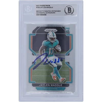 Jaylen Waddle Miami Dolphins Autographed 2021 Panini Prizm #338 Beckett Fanatics Witnessed Authenticated Rookie Card