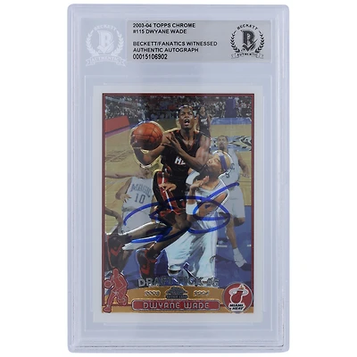 Dwyane Wade Miami Heat Autographed 2003-04 Topps Chrome #115 Beckett Fanatics Witnessed Authenticated Rookie Card