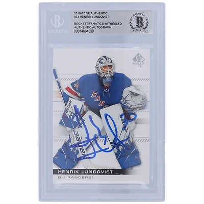 Henrik Lundqvist New York Rangers Autographed 2019-20 Upper Deck SP Authentic #33 Beckett Fanatics Witnessed Authenticated Card