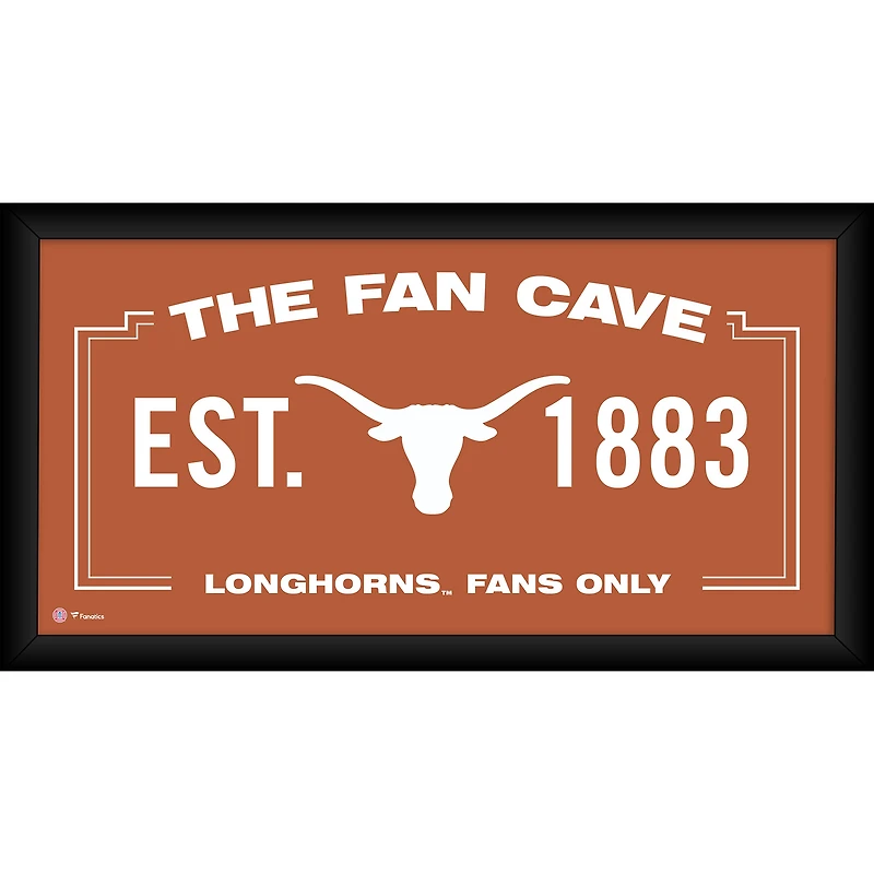 Texas Longhorns Framed 10" x 20" Fan Cave Collage