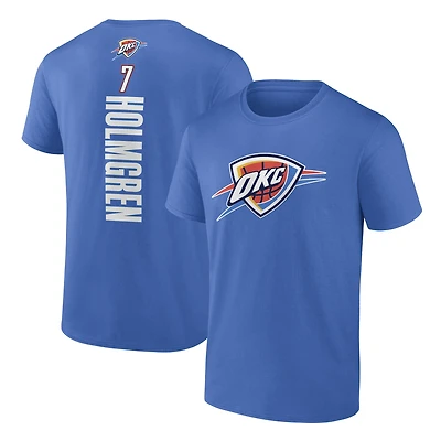 Men's Chet Holmgren Blue Oklahoma City Thunder Playmaker Team Name & Number T-Shirt