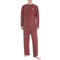 Men's Concepts Sport Red Denver Broncos Holly Allover Print Knit Long Sleeve Top & Pants Set