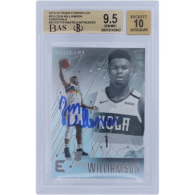 Zion Williamson New Orleans Pelicans Autographed 2019-20 Panini Chronicles Essentials #210 Beckett Fanatics Witnessed Authenticated 9.5/10 Rookie Card