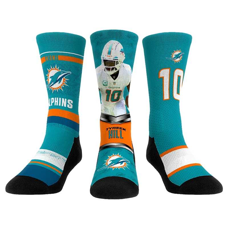 Youth Rock Em Socks Tyreek Hill Miami Dolphins Three-Pack Crew Socks Set