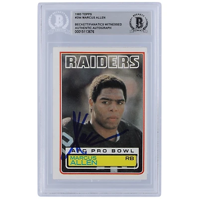Marcus Allen Los Angeles Raiders Autographed 1983 Topps #294 Beckett Fanatics Witnessed Authenticated Rookie Card