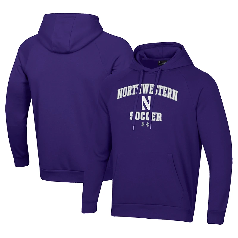 Men's Under Armour Purple Northwestern Wildcats Soccer Arch Over Pullover Hoodie